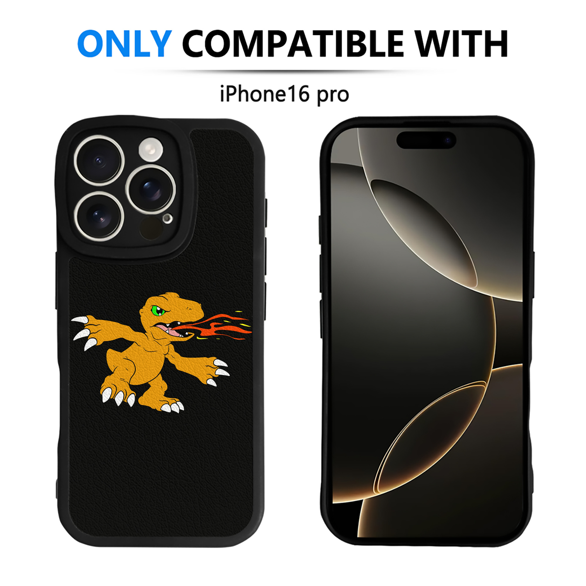 （画像用） Digimon デジタルモンスター/デジモン 【iPhone 16シリーズ対応】シリコンスマホケース（レザー調） 材質：シリコン